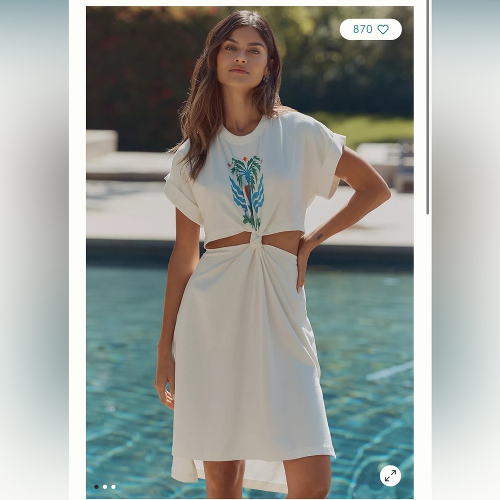 Anthropologie Celandine x Tigre Indigo Knee-Length T-Shirt Dress